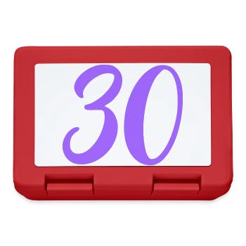 Numéro 30 en calligraphie lavande - Boîte à goûter - rouge - Devant