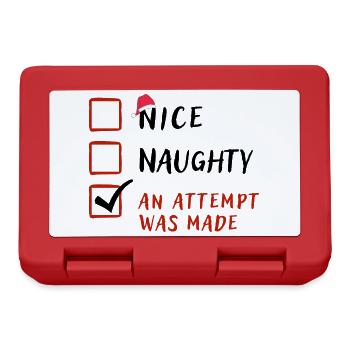 Frecher netter Versuch wurde gemacht, lustiges Weihnachtsgeschenk - Brotdose - Rot - Vorne