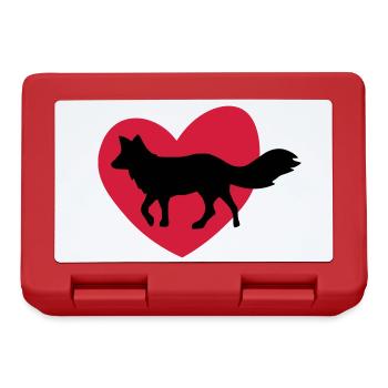 Wolf / dog / heart - dog / heart - Lunchbox - red - Front