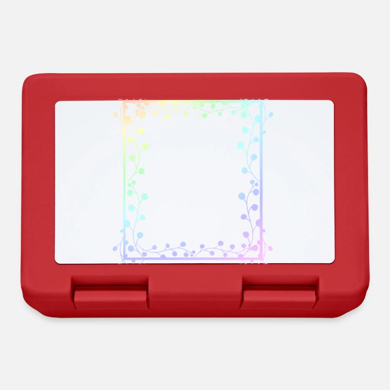 Square colorful frame with flowers - Lunchbox - red