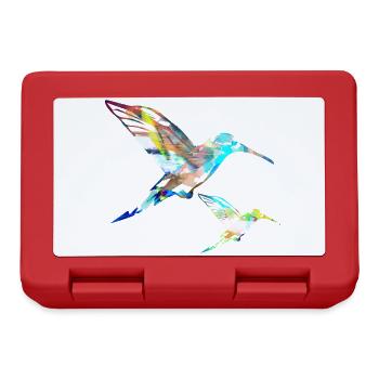 colibri, graffiti, peinture, oiseau, peinture, - Boîte à goûter - rouge - Devant
