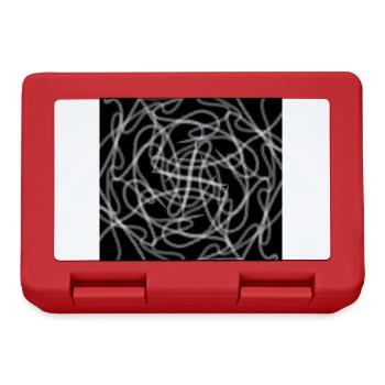 Schwarz-Weiß-Abstraktes Design - Brotdose - Rot - Vorne