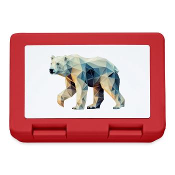 Geometric Polar Bear - Geometry Motif - Lunchbox - red - Front