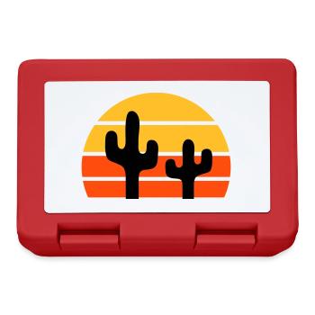 Two cacti in front of a half-sun - Lunchbox - red - Front