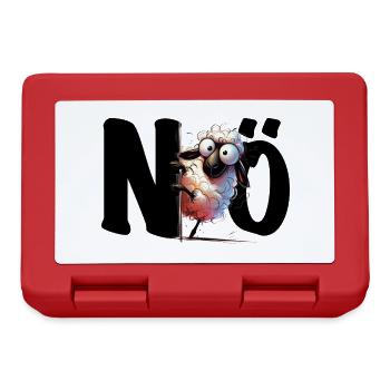 NÖ - lustiges Schaf - Nein nope - Brotdose - Rot - Vorne