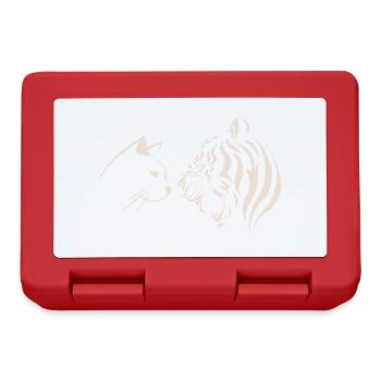 cat vs tiger - Lunchbox - red - Front