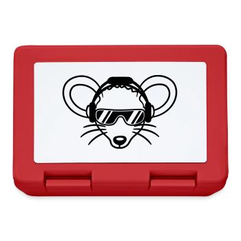 Maus Sonnenbrille Cool Kopfhörer Party Musik hören - Brotdose - Rot - Vorne