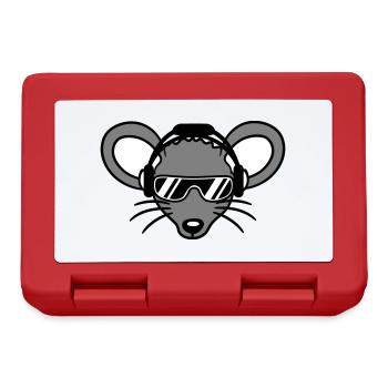 Maus Sonnenbrille Cool Kopfhörer Party Musik hören - Brotdose - Rot - Vorne