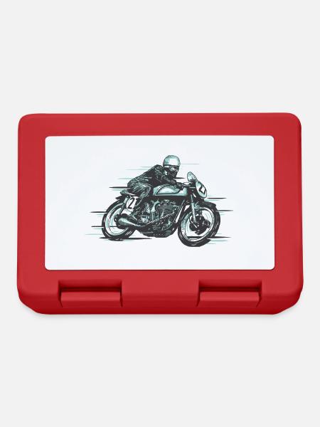 Motocyclistes voitures anciennes courses à moto - Boîte à goûter - rouge