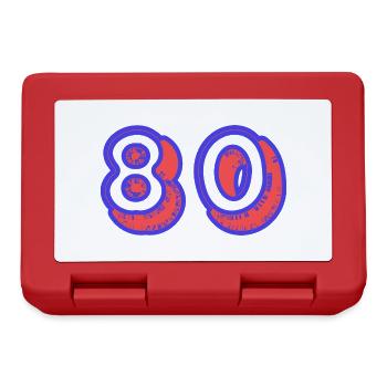 80. 80 YEARS. 80th ANNIVERSARY. 80TH BIRTHDAY. - Lunchbox - red - Front