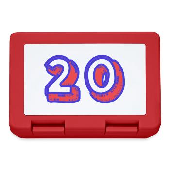 20. 20 ANS. 20e ANNIVERSAIRE. ANNIVERSAIRE 20 ANS. - Boîte à goûter - rouge - Devant