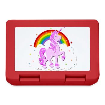 Einhorn Regenbogen Sterne Wolke Unicorn - Brotdose - Rot - Vorne