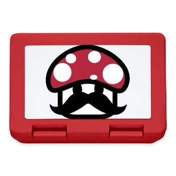 champignon avec moustache,dessin,jeux vidéo,drôle - Boîte à goûter - rouge - Devant
