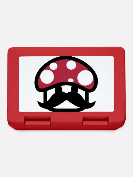 champignon avec moustache,dessin,jeux vidéo,drôle - Boîte à goûter - rouge