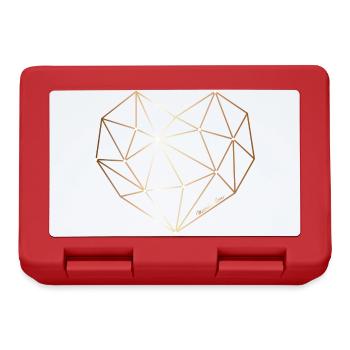 Herz in Diamant, Diamantherz - Brotdose - Rot - Vorne