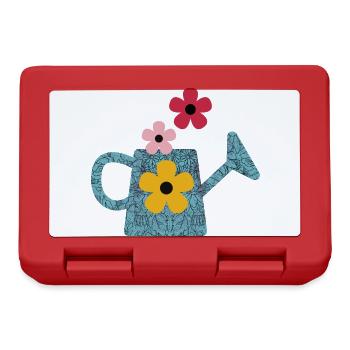 Watering can with flowers - Lunchbox - red - Front