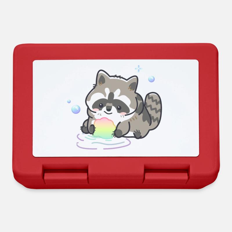 raton laveur mignon - Boîte à goûter - rouge