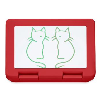 Katzen Retro Vintage 80er Geschenkidee - Brotdose - Rot - Vorne