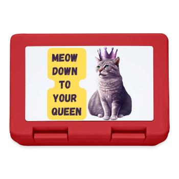 Meow Down To Your Queen Art Print - Lunchbox - red - Front