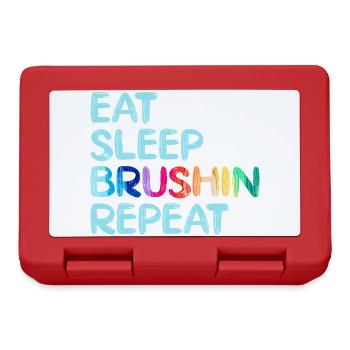 Artist Painter Graphic Eat Sleep Brushin Repeat - Lunchbox - red - Front
