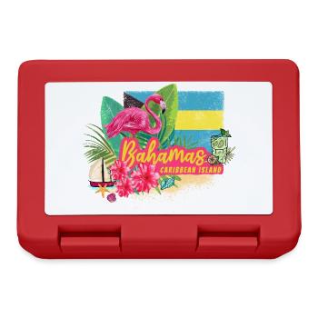 Île rétro des Caraïbes des Bahamas avec souvenir de flamant rose - Boîte à goûter - rouge - Devant