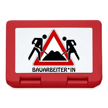 Gendersprech Bauarbeiter*IN - Baustellenschild 1 - Brotdose - Rot - Vorne