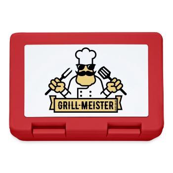 Grillmeister (Grillen / Barbecue / BBQ / 2C) - Brotdose - Rot - Vorne