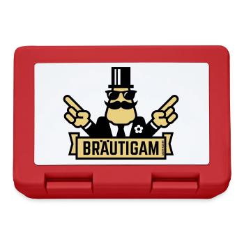 Bräutigam Handzeichen (Polterabend / JGA / 2C) - Brotdose - Rot - Vorne