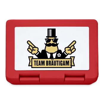 Team Bräutigam Handzeichen (Polterabend JGA / 2C) - Brotdose - Rot - Vorne