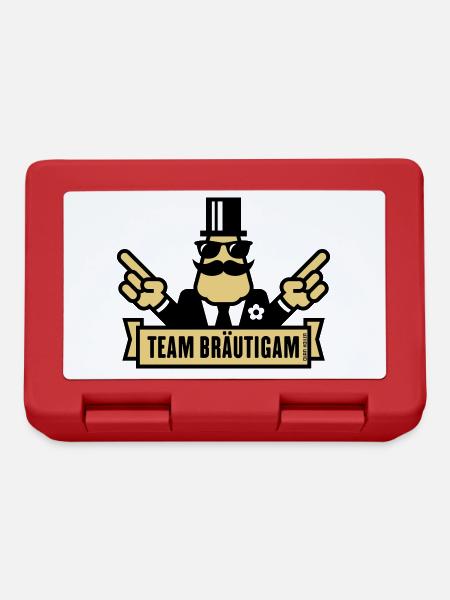 Team Bräutigam Handzeichen (Polterabend JGA / 2C) - Brotdose - Rot