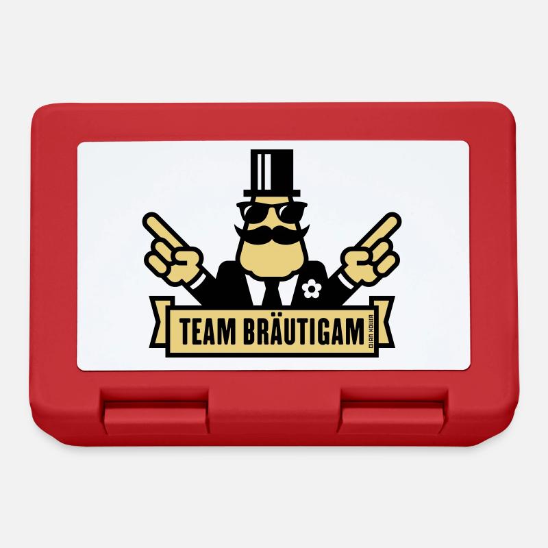 Team Bräutigam Handzeichen (Polterabend JGA / 2C) - Brotdose - Rot