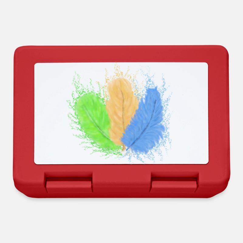 Feathers, colourfully mixed - Lunchbox - red