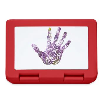 Main de lavande avec cadeau de motif de fleur - Boîte à goûter - rouge - Devant
