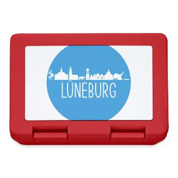 lüneburg,skyline, kreis, scherenschnitt, blau - Brotdose - Rot - Vorne
