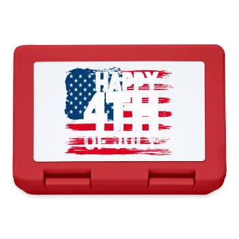 Happy 4th of July mit Amerikanische Flagge - Brotdose - Rot - Vorne