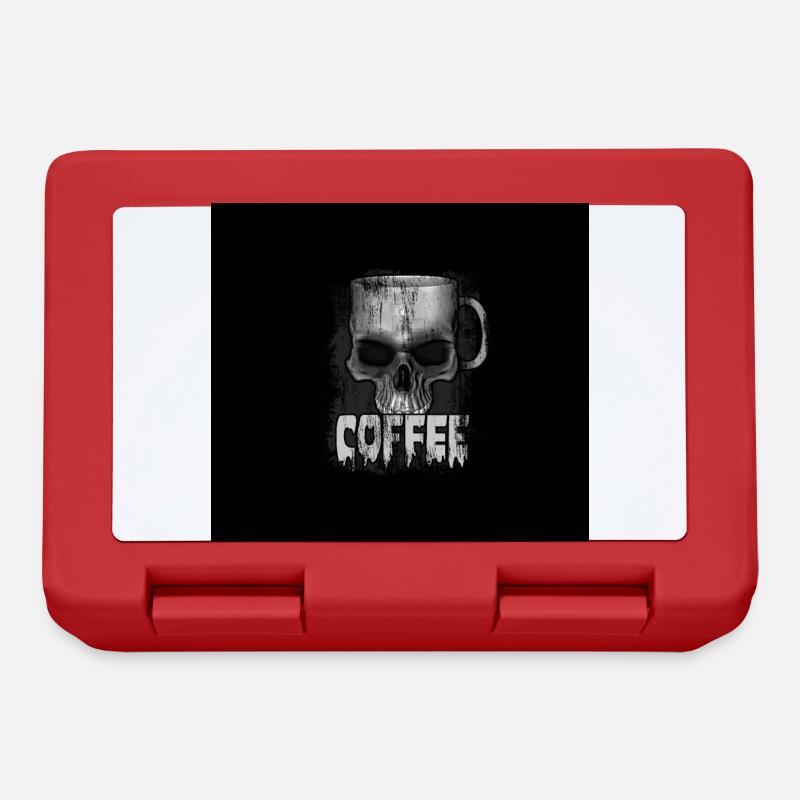 Crâne de café punk heavy metal - Boîte à goûter - rouge