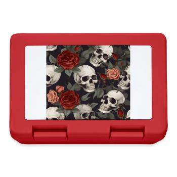 Skulls & Red Roses Pattern Dark Elegant Gothic - Lunchbox - red - Front
