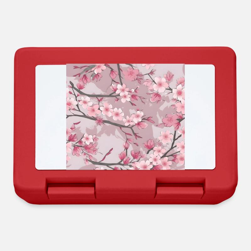 Sakura Cherry Blossom Tree Japan Hanami Pattern - Lunchbox - red