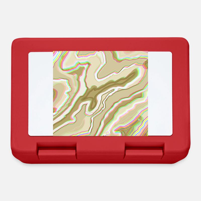brown green diamond - Lunchbox - red