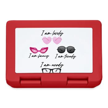 lunettes de soleil, lunettes, cool, fany, nerd, vintage, cœur, - Boîte à goûter - rouge - Devant