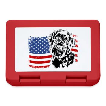 Riesenschnauzer Amerika Fahne Hunde Wilsigns - Brotdose - Rot - Vorne