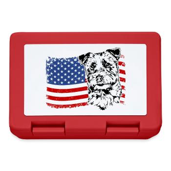 Jack Russell Terrier America Flag Dogs Wilsigns - Lunchbox - red - Front