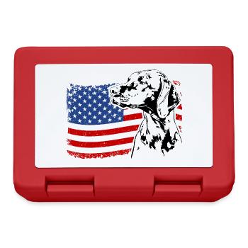 Magyar Vizsla America Flag Dogs Dog Wilsigns - Lunchbox - red - Front