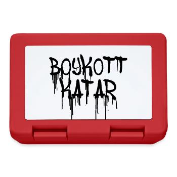 Boycott Qatar,Qatar,Drapeau, Coupe du Monde,Graffiti - Boîte à goûter - rouge - Devant