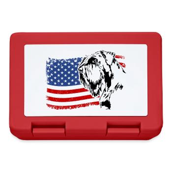 Riesenschnauzer Amerika Fahne Hunde Wilsigns - Brotdose - Rot - Vorne