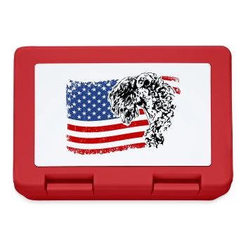 Kerry Blue Terrier Amerika Fahne Hunde Wilsigns - Brotdose - Rot - Vorne