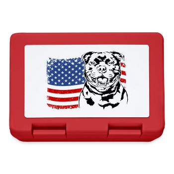 Staffordshire Bull Terrier America Flag Dogs - Lunchbox - red - Front