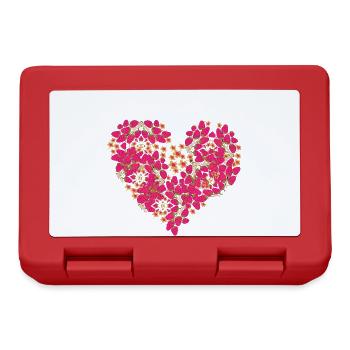 herz,erdbeerherz,erdbeeren,retro,vintage,pink - Brotdose - Rot - Vorne