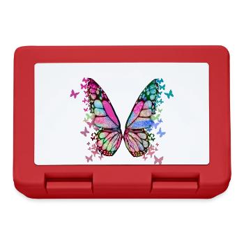 schmetterling ,bunt,graffiti,malerei - Brotdose - Rot - Vorne