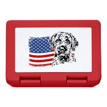 Lagotto Romagnolo Amérique Flag Dogs Wilsigns - Boîte à goûter - rouge - Devant